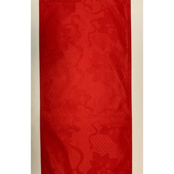 Red Poinsettia Table Runner 13" X 72" Christmas Holiday Dining Family Mainstays - Picture 4 of 9